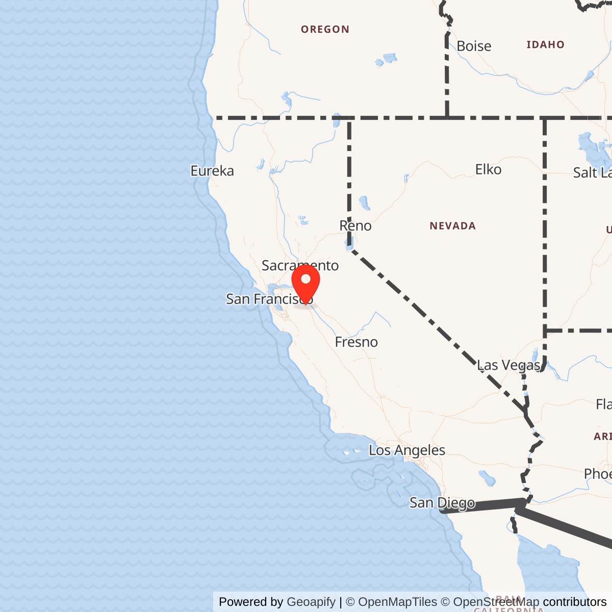 Map showing location of Naval Auxiliary Air Station Vernalis, California