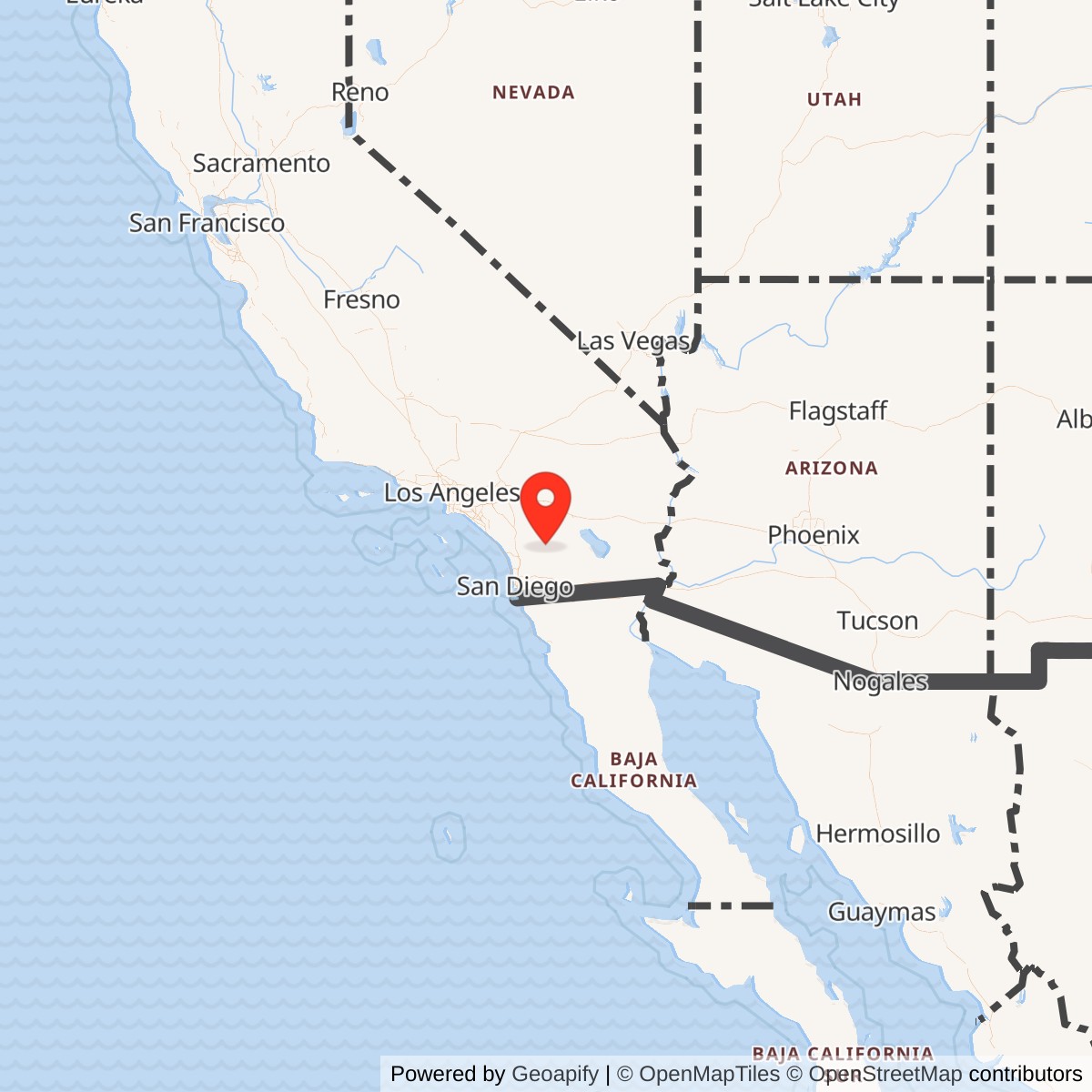 Map showing location of Warner Springs SERE Training Facility, California