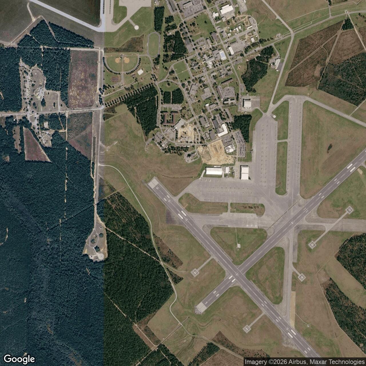 Current Google Satellite Image of Whiting Field Naval Air Station, Florida