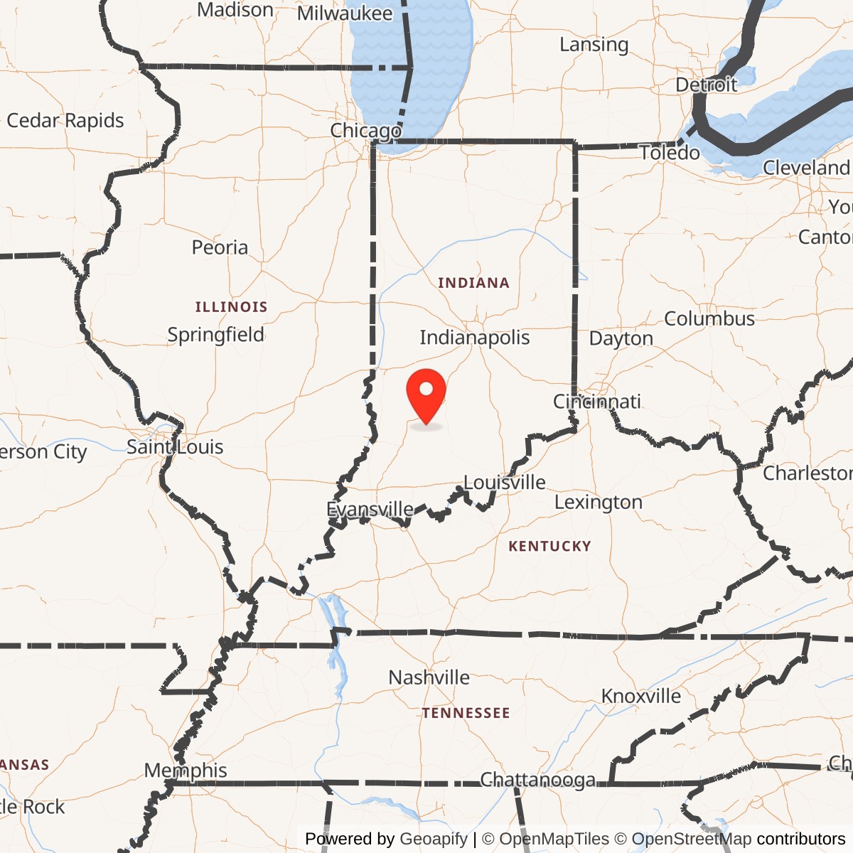 Map showing location of Naval Surface Warfare Center Crane Division, Indiana