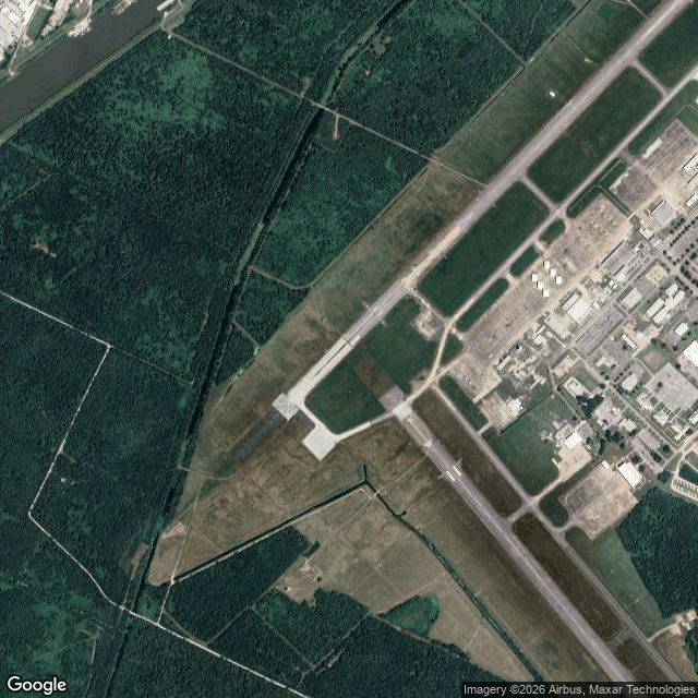 Current Google Satellite Image of New Orleans Naval Air Station Joint Reserve Base, Louisiana