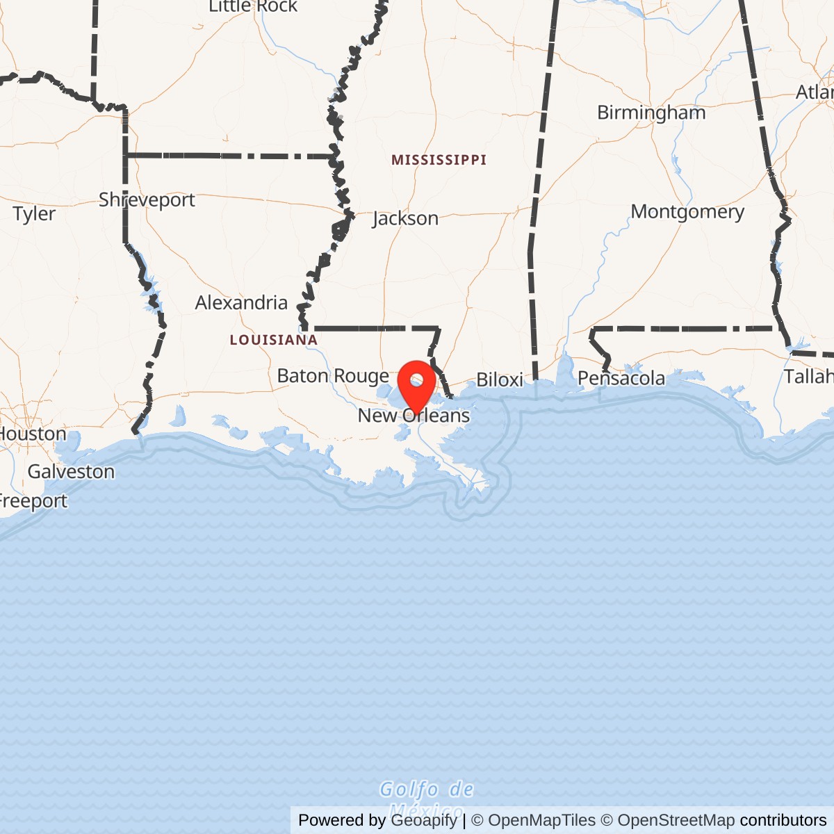 Map showing location of Naval Support Activity New Orleans, Louisiana