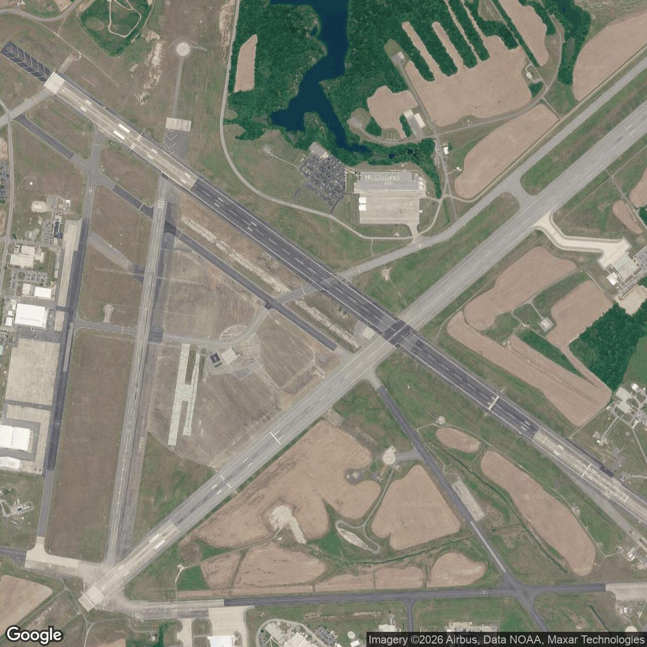Current Google Satellite Image of Patuxent River Naval Air Station, Maryland