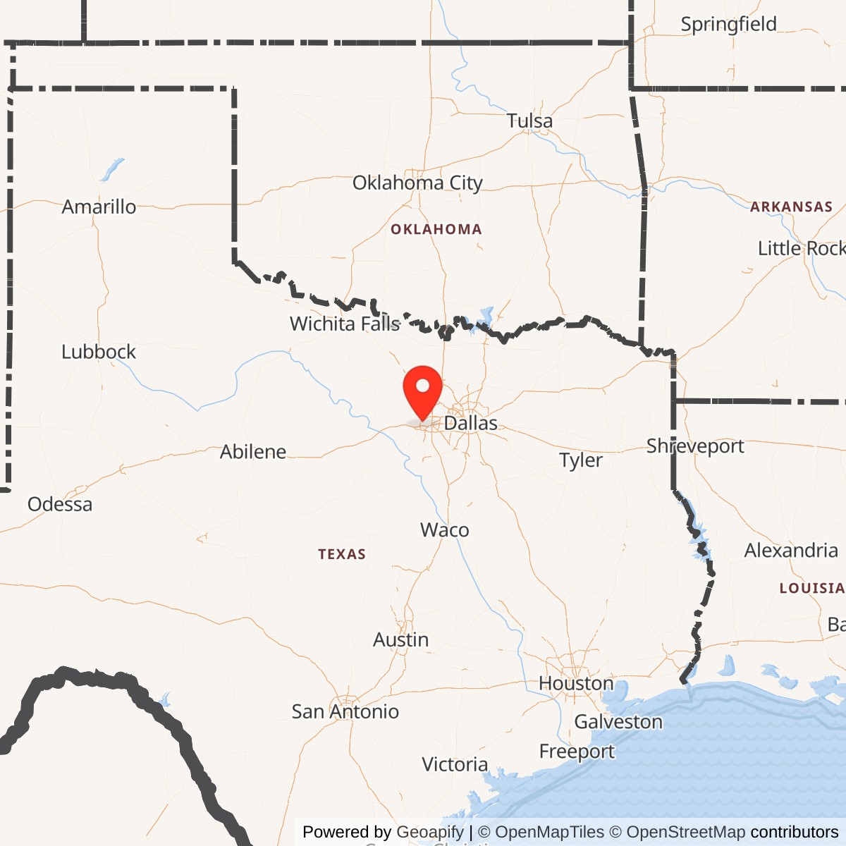 Map showing location of Naval Air Station Joint Reserve Base Fort Worth, Texas