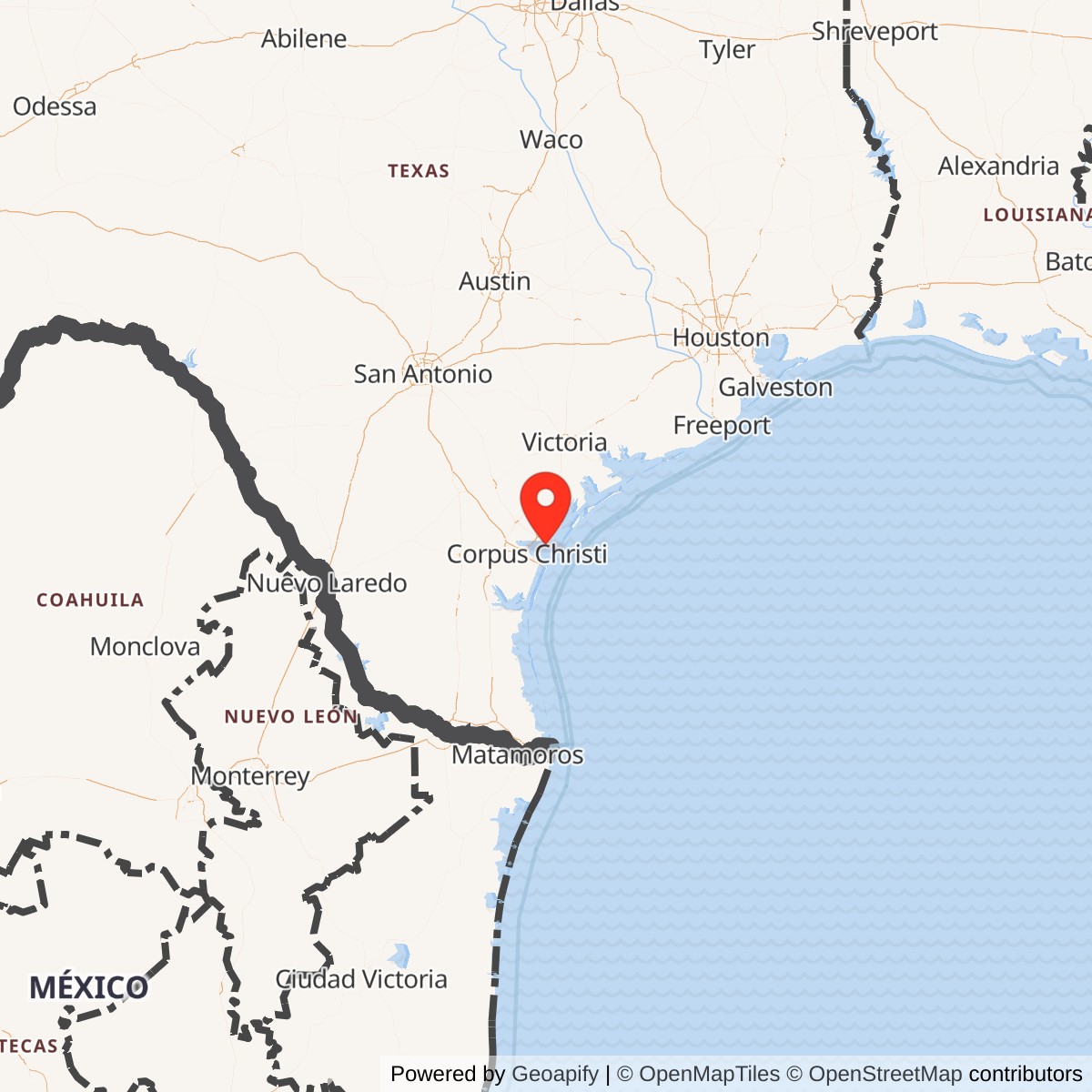 Map showing location of Naval Station Ingleside, Texas