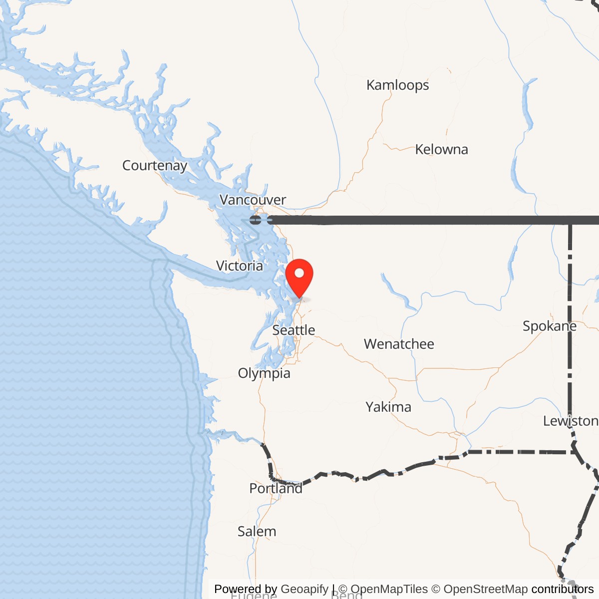Map showing location of Naval Station Everett, Washington