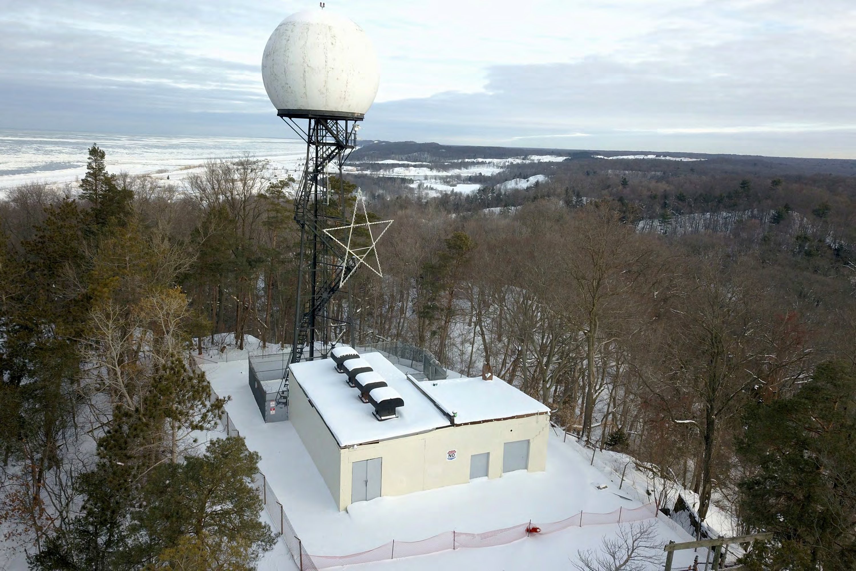 Aerial view, Saugatuck Gap Filler Annex, from slightly west of south
