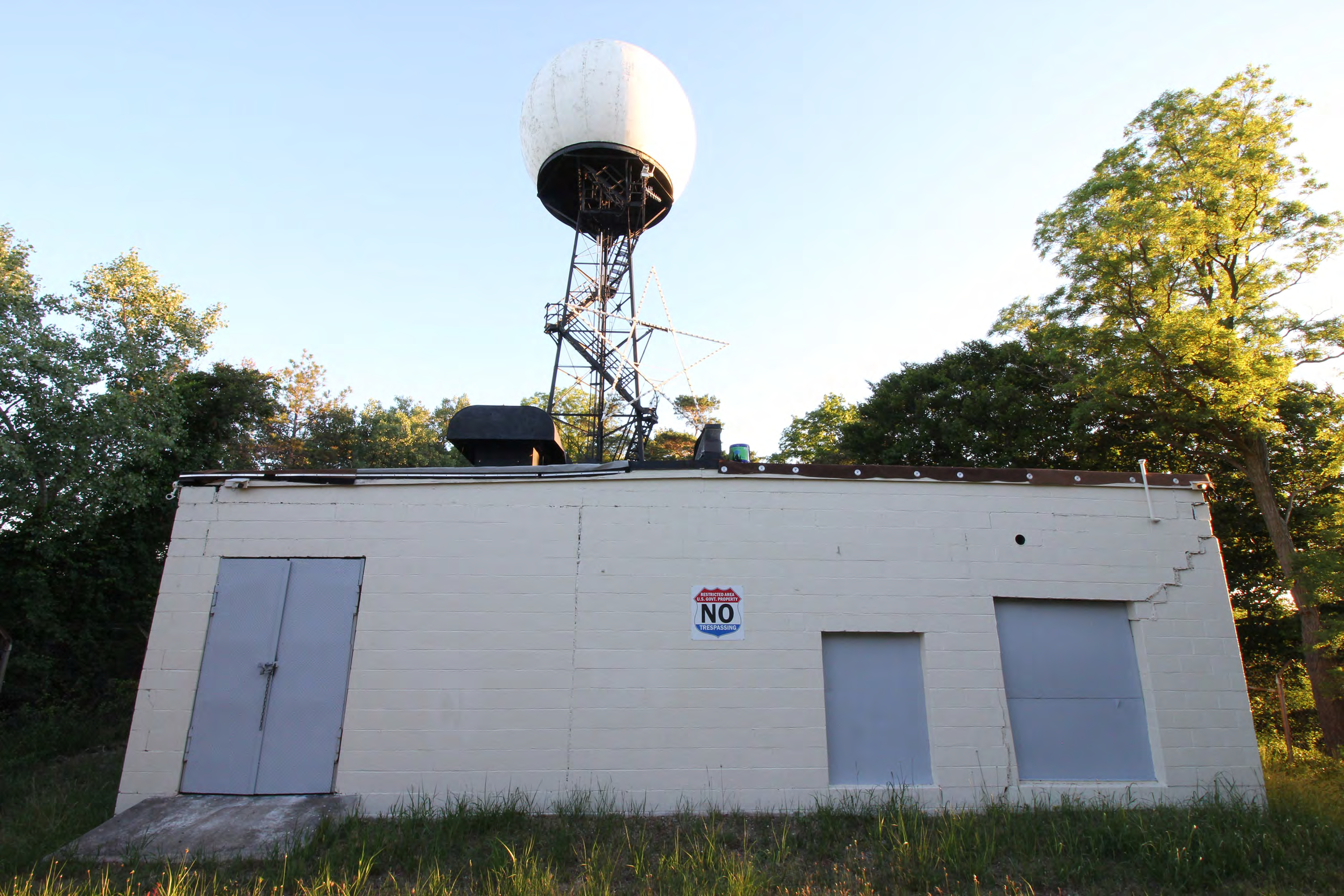 Front of equipment and generator building, from south.