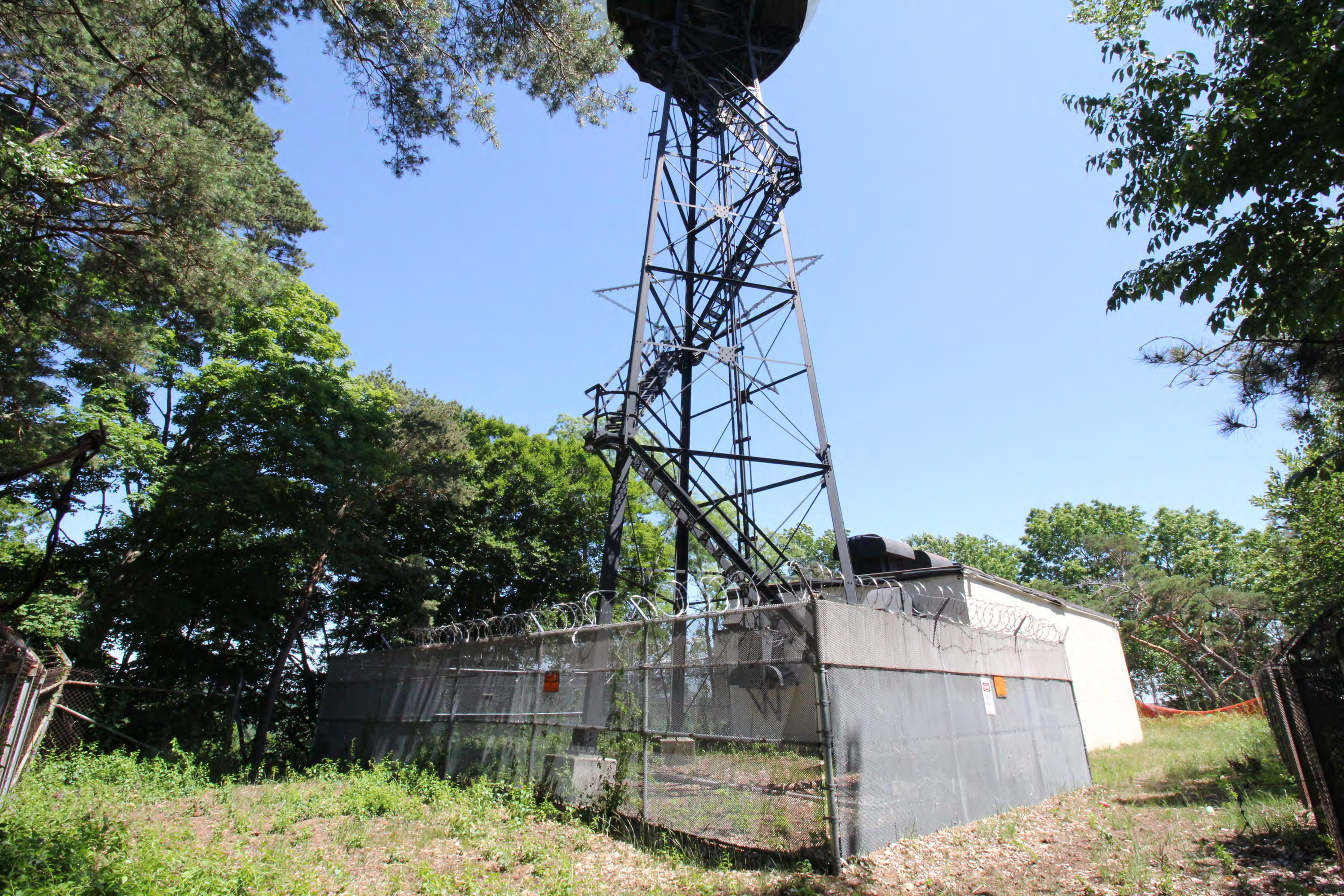 Tower security fence from northwest corner of perimeter fence