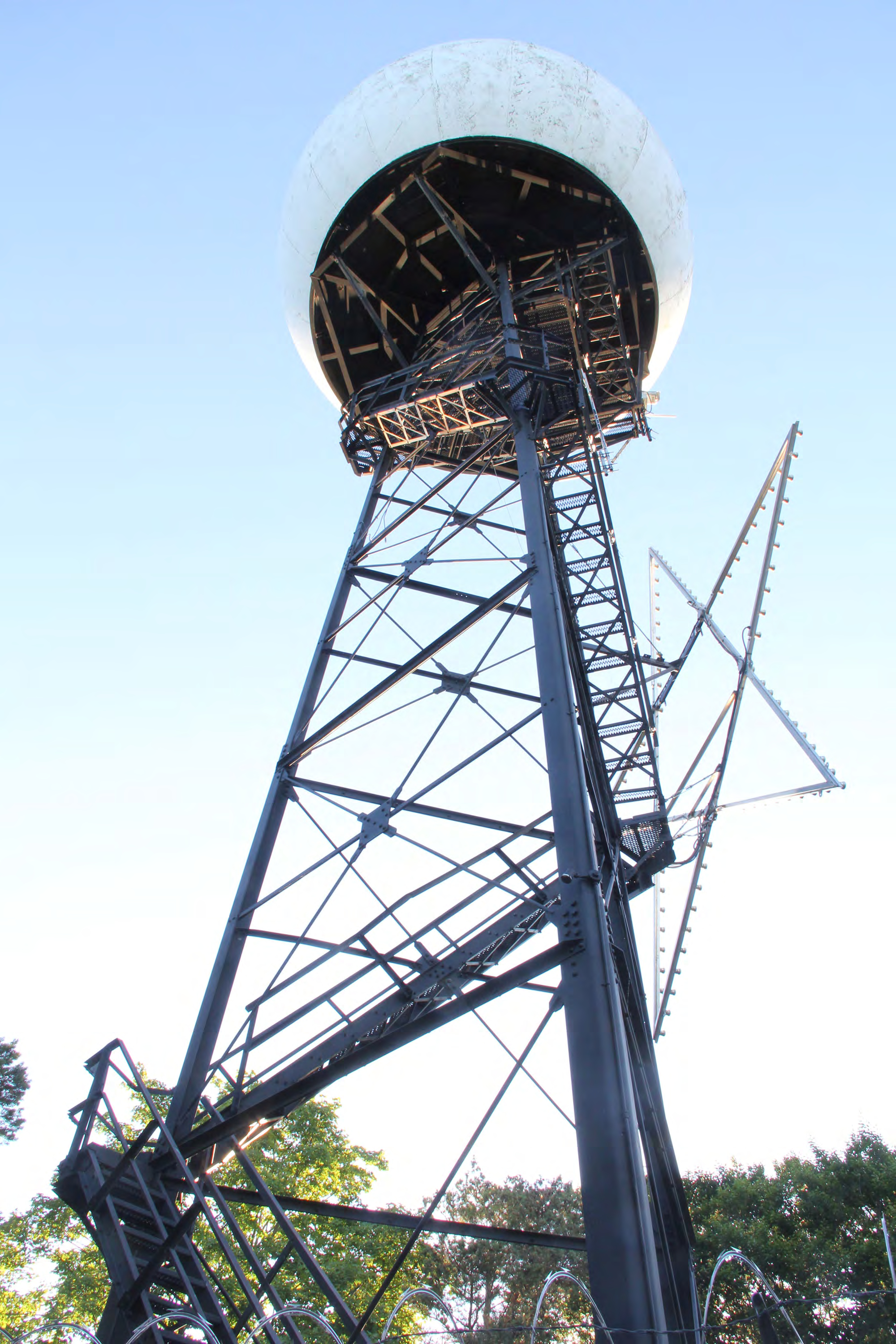 View of antenna tower, from slightly south of west. 