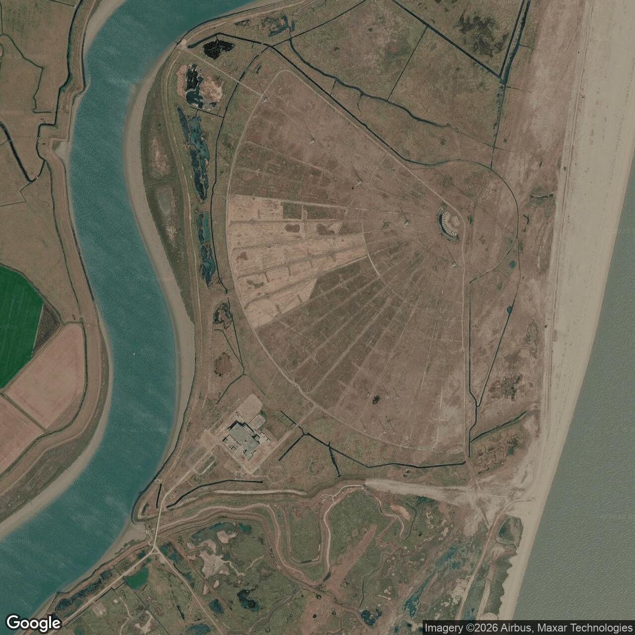 Current Google Satellite Image of Cobra Mist Over-the-Horizon Radar AN/FPS-95 Air Defense Radar